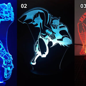 LED 3D iluzijska noćna lampa - Heroji